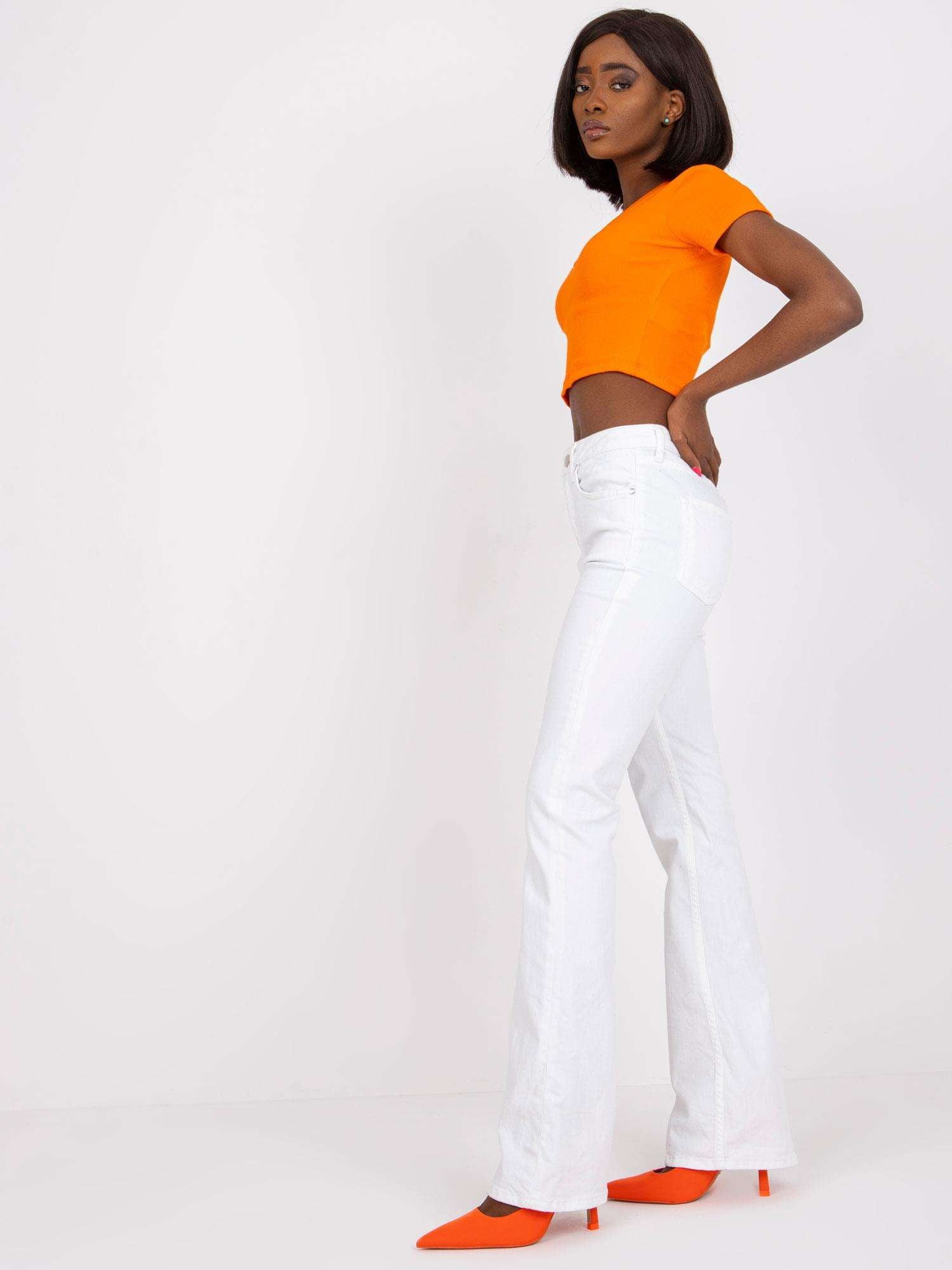 RUE PARIS Pomarańczowy damski top basic