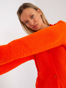 Pomarańczowy sweter rozpinany oversize RUE PARIS