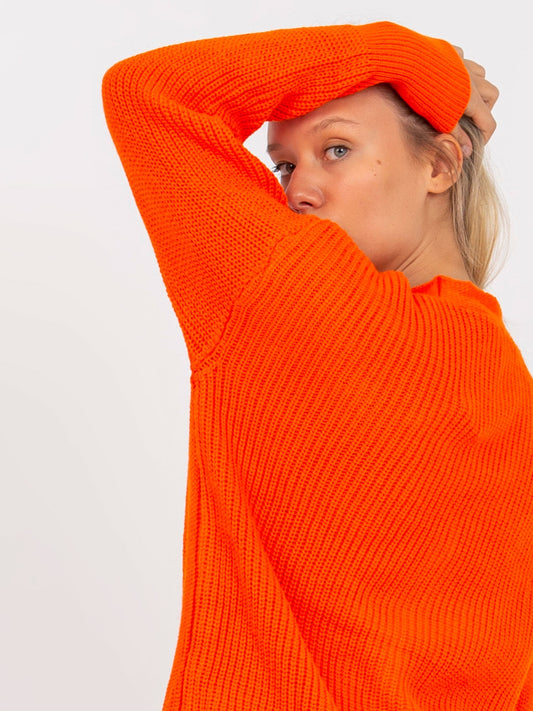 Pomarańczowy sweter rozpinany oversize RUE PARIS