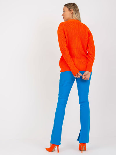 Pomarańczowy sweter rozpinany oversize RUE PARIS