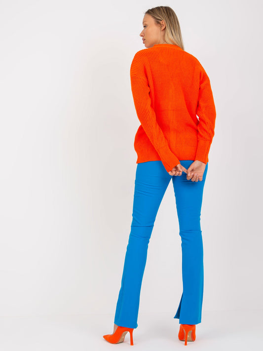 Pomarańczowy sweter rozpinany oversize RUE PARIS