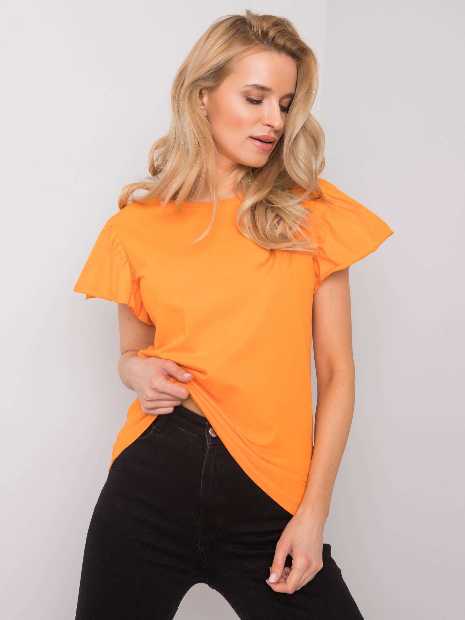 Pomarańczowy t-shirt damski bawełniany