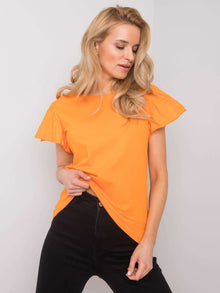 Pomarańczowy t-shirt damski bawełniany