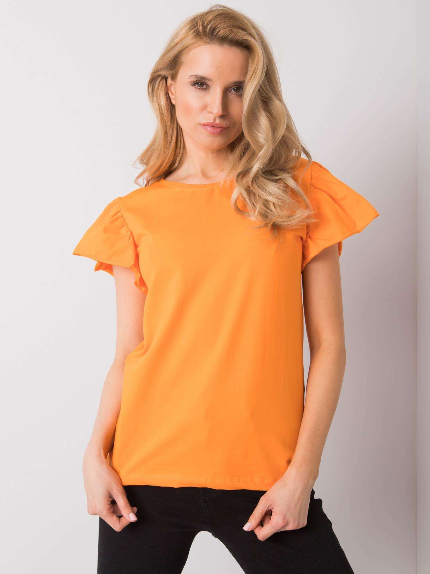 Pomarańczowy t-shirt damski bawełniany