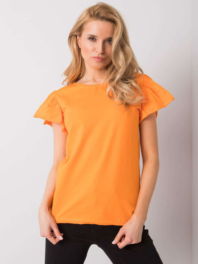 Pomarańczowy t-shirt damski bawełniany