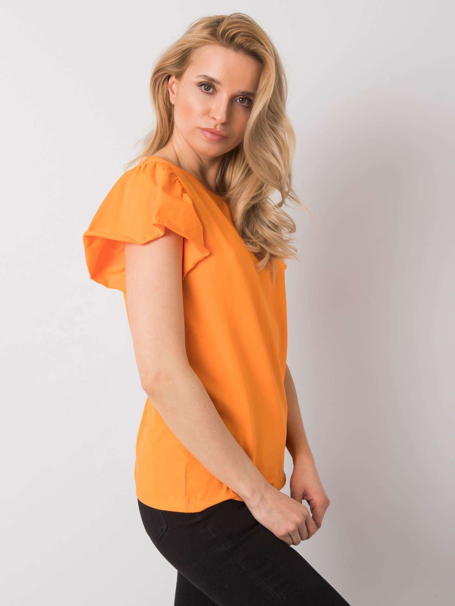 Pomarańczowy t-shirt damski bawełniany