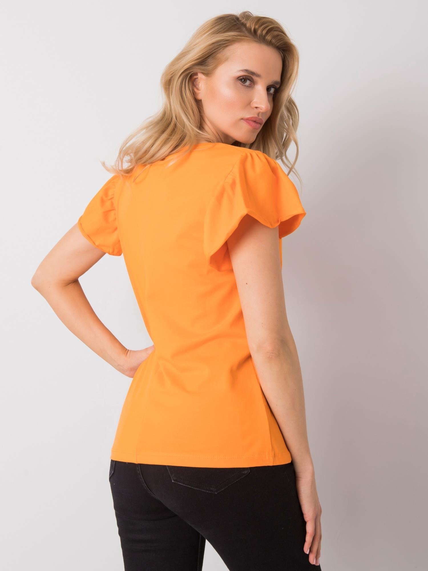 Pomarańczowy t-shirt damski bawełniany