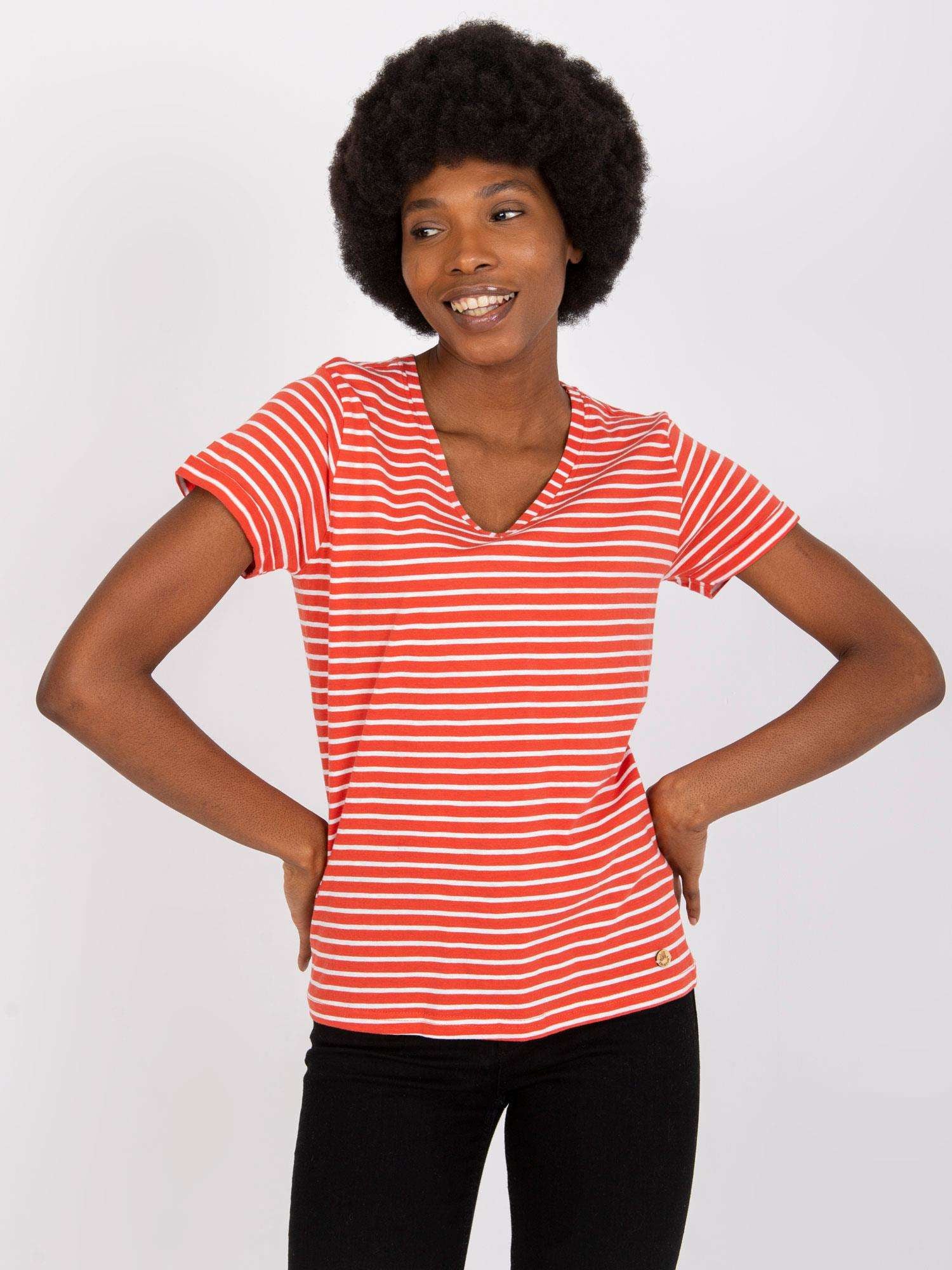 STITCH & SOUL Pomarańczowy t-shirt damski