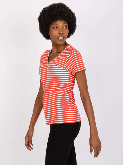 STITCH & SOUL Pomarańczowy t-shirt damski