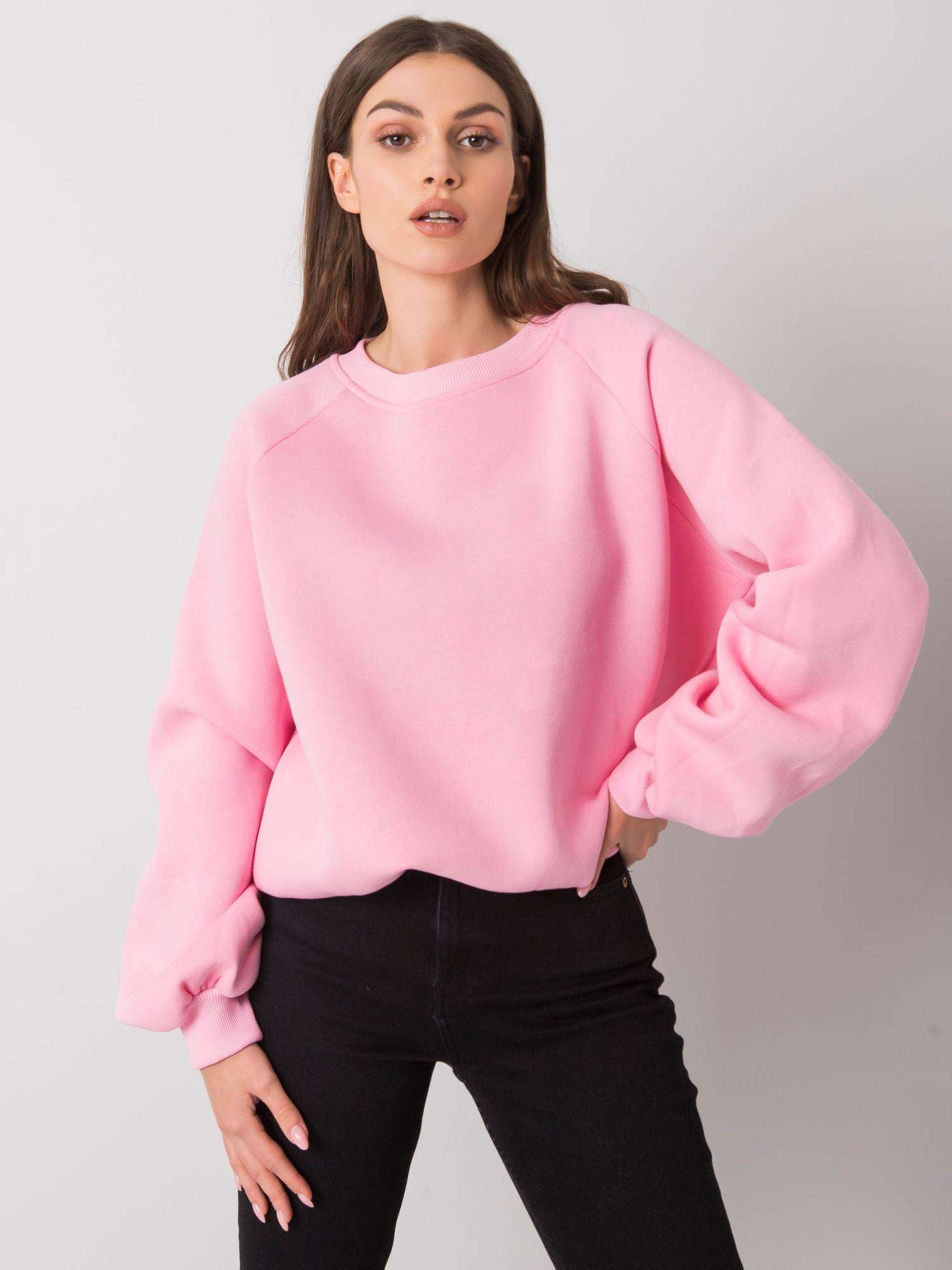 RUE PARIS Różowa gładka bluza