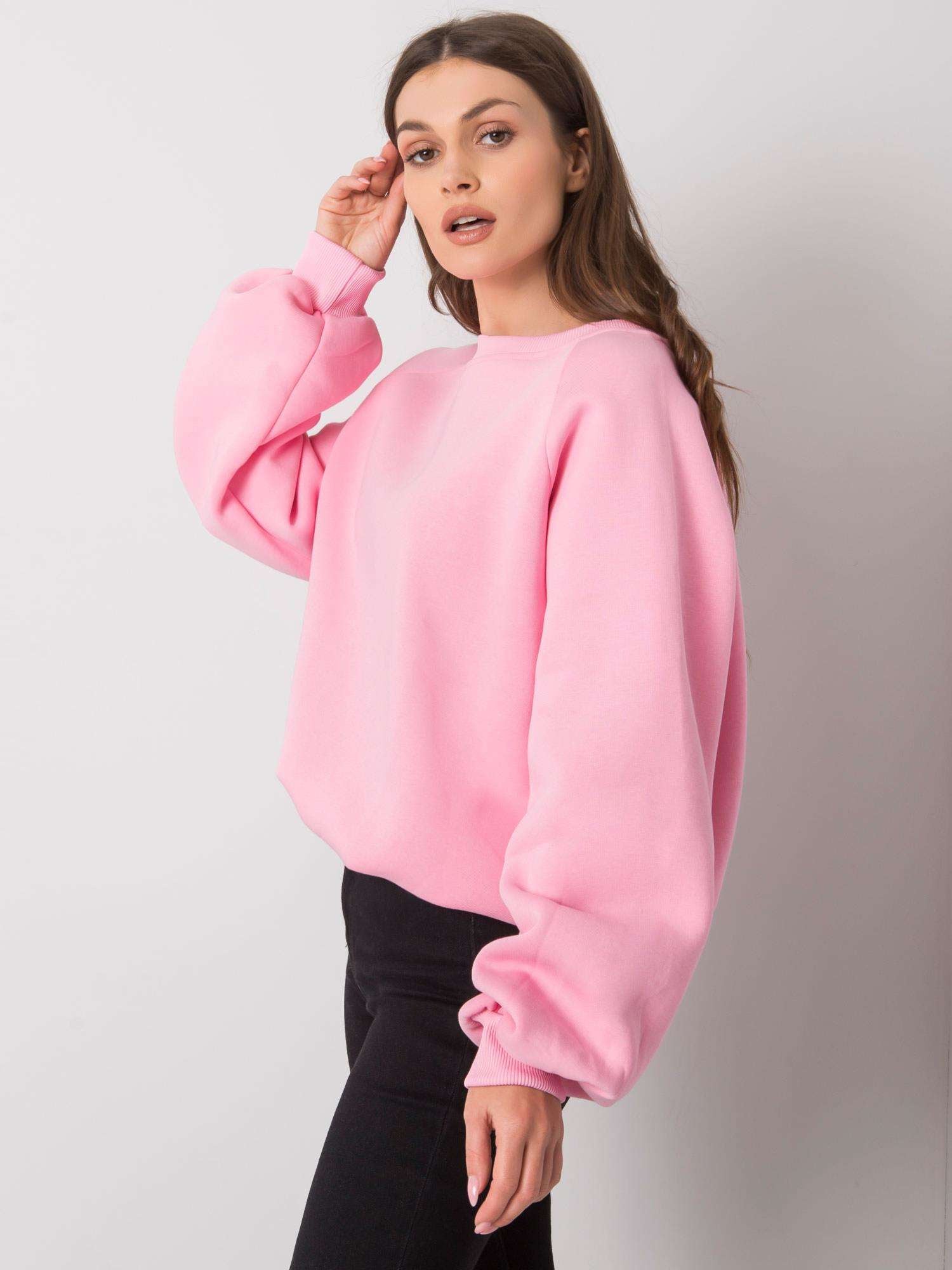 RUE PARIS Różowa gładka bluza