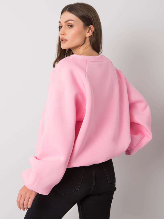 RUE PARIS Różowa gładka bluza