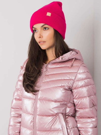Różowa damska czapka beanie