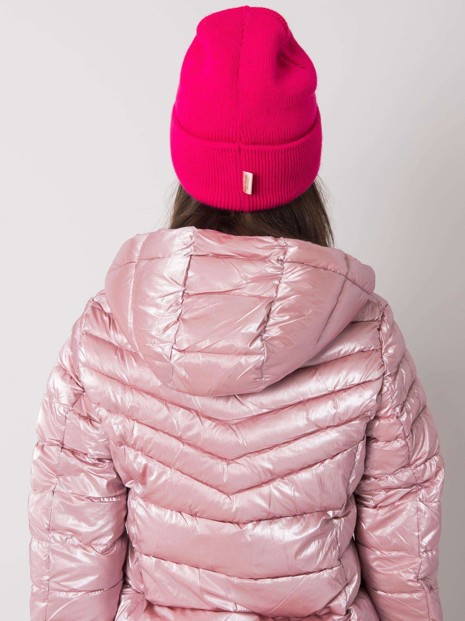 Różowa damska czapka beanie