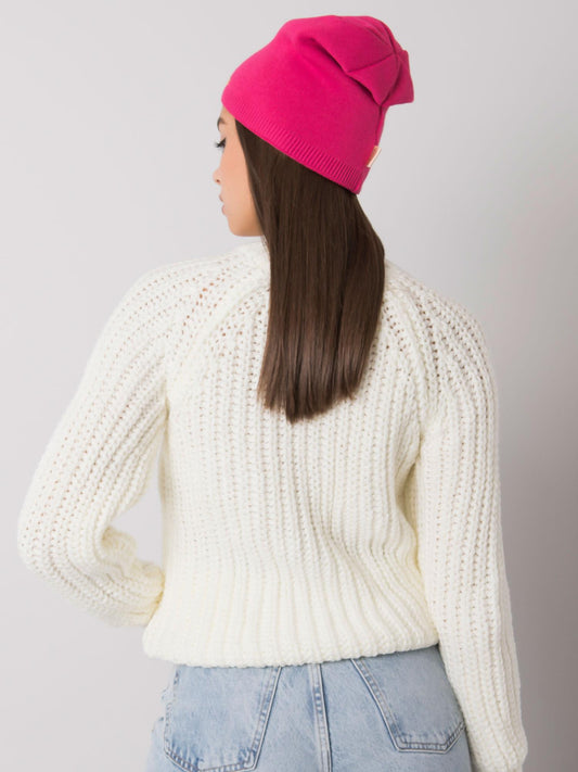 RUE PARIS Różowa czapka beanie damska