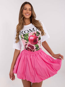 Różowa mini spódnica bombka