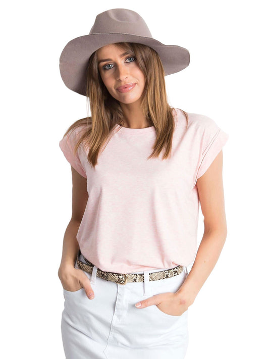 Melanżowy t-shirt damski różowy