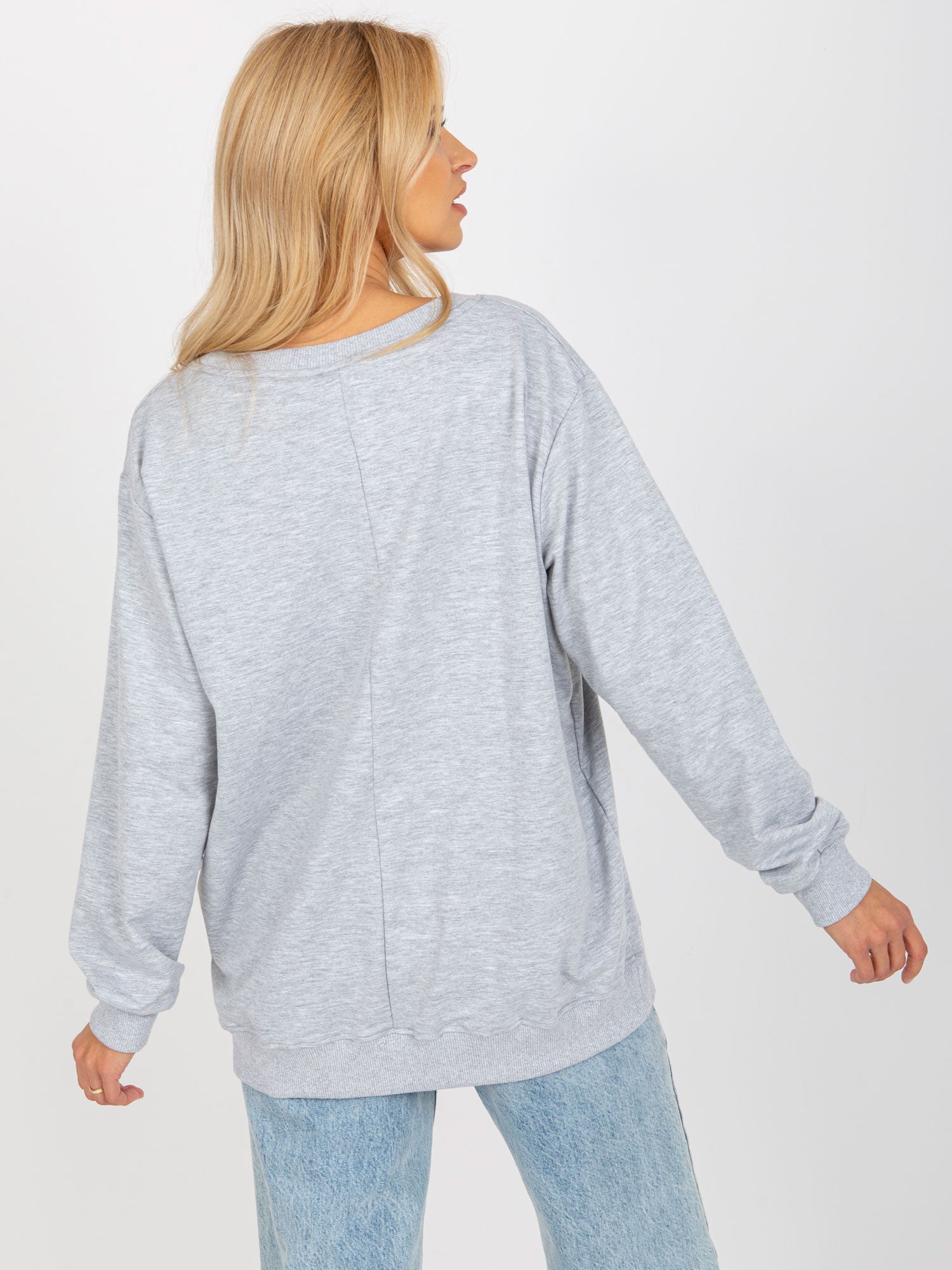 Szara bluza damska basic bez kaptura