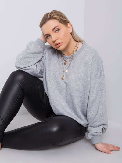 Szara bluza plus size bez kaptura