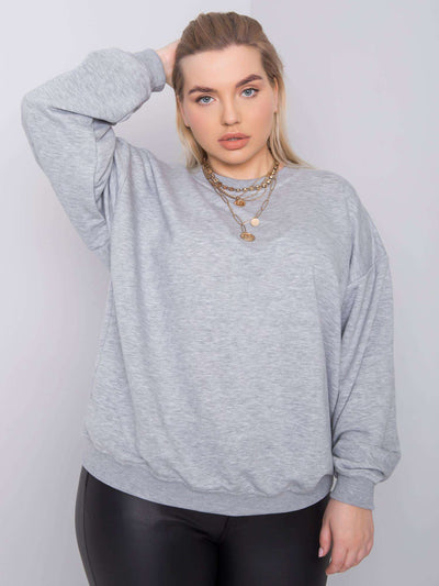 Szara bluza plus size bez kaptura
