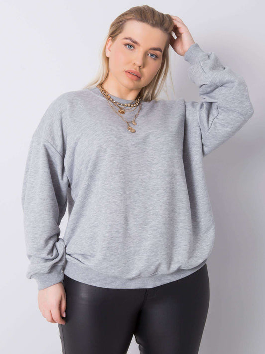 Szara bluza plus size bez kaptura