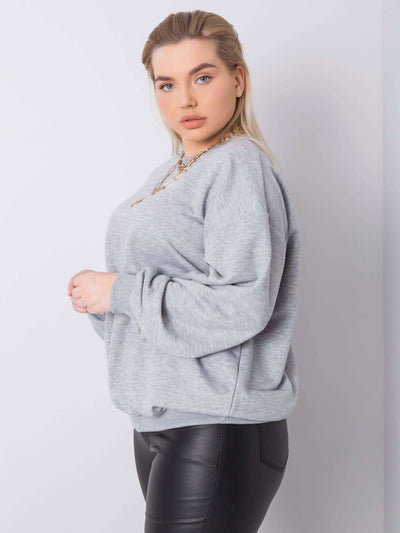 Szara bluza plus size bez kaptura