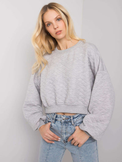 Szara pikowana bluza damska