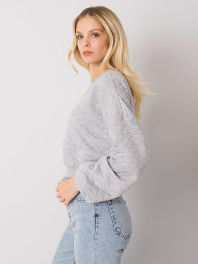 Szara pikowana bluza damska