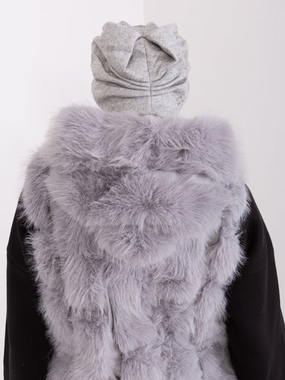Szara czapka beanie z dodatkiem kaszmiru