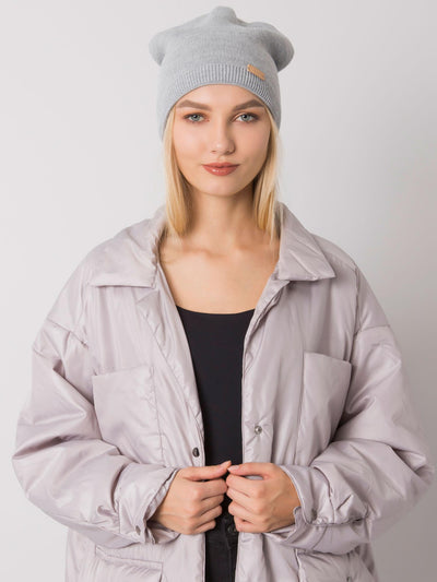 RUE PARIS Szara czapka beanie damska