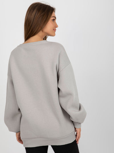 Szara damska bluza bez kaptura o kroju oversize