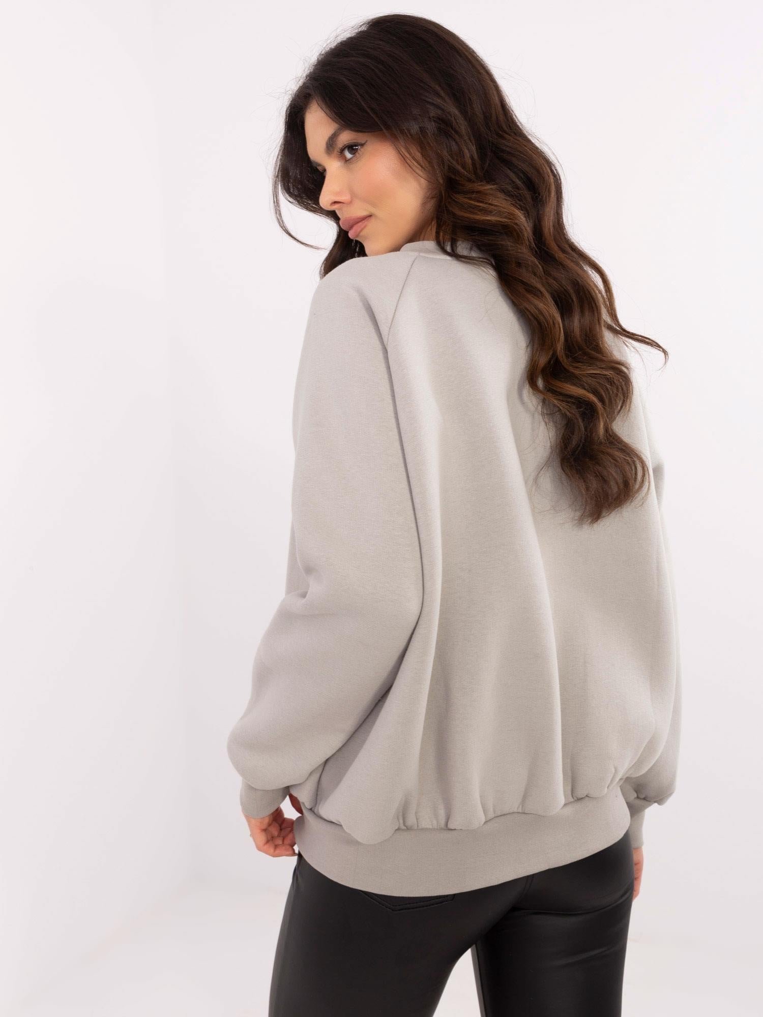 Szara damska bluza bez kaptura o kroju oversize