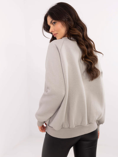 Szara damska bluza bez kaptura o kroju oversize