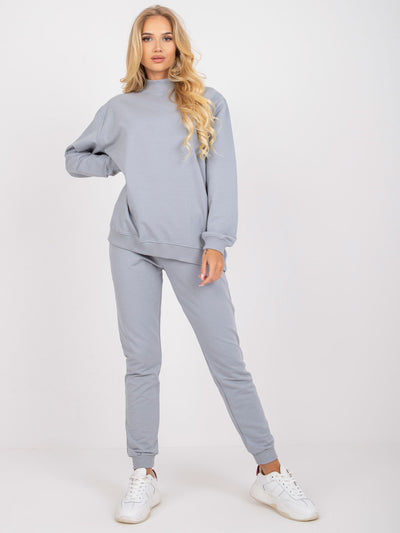 Szara dresowa bluza basic bez kaptura