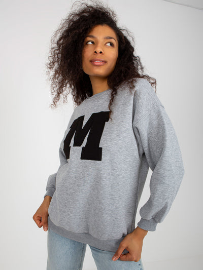 Szara dresowa bluza bez kaptura oversize
