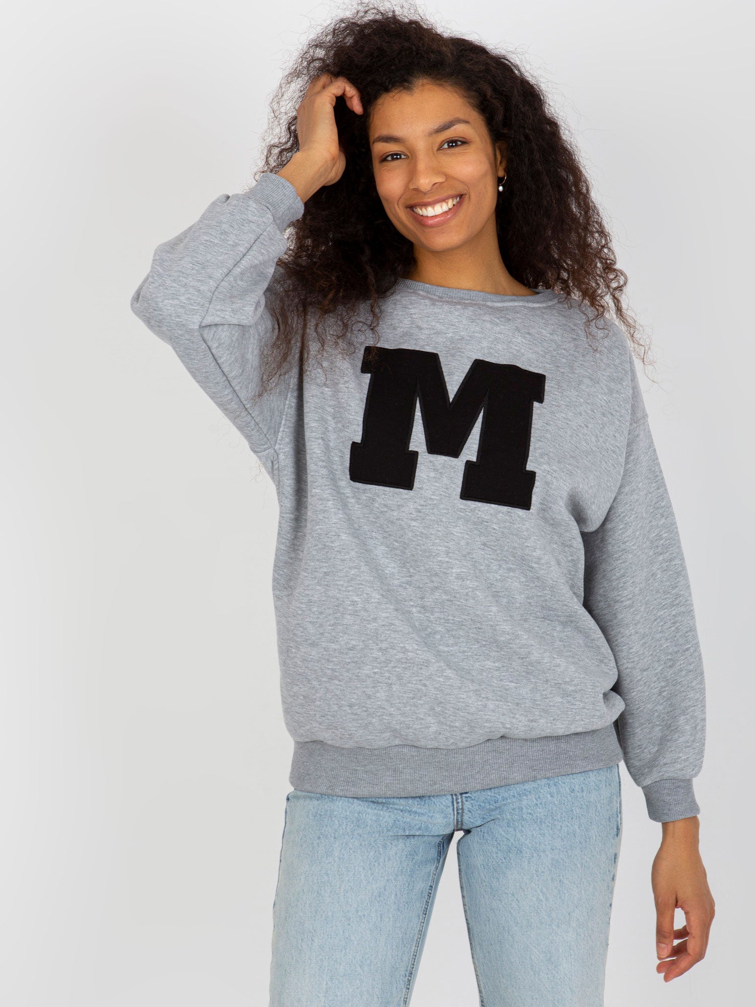 Szara dresowa bluza bez kaptura oversize