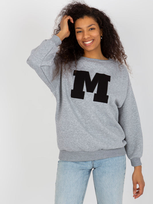 Szara dresowa bluza bez kaptura oversize