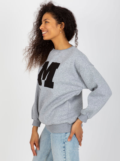 Szara dresowa bluza bez kaptura oversize
