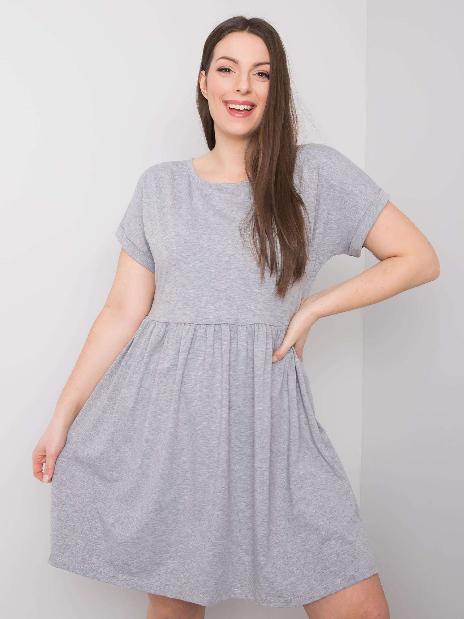 Szara melanżowa sukienka plus size z bawełny