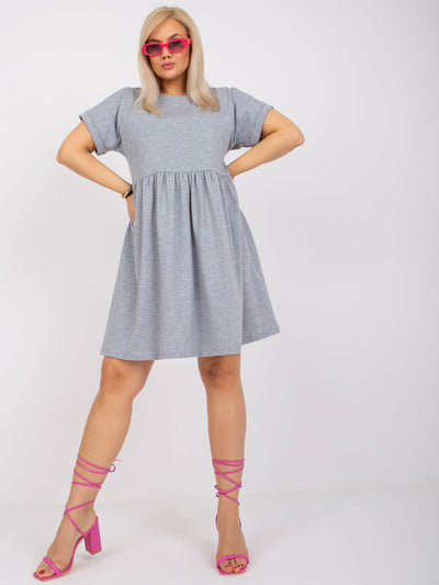 Szara melanżowa sukienka plus size z bawełny