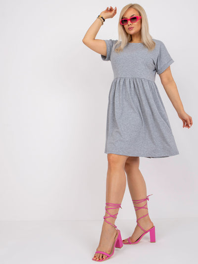 Szara melanżowa sukienka plus size z bawełny