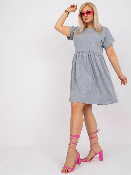 Szara melanżowa sukienka plus size z bawełny