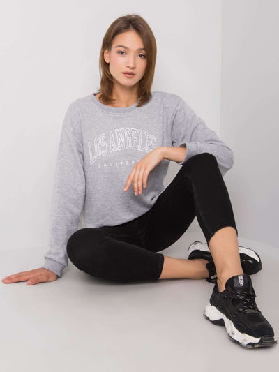 RUE PARIS Szara melanżowa bluza bez kaptura