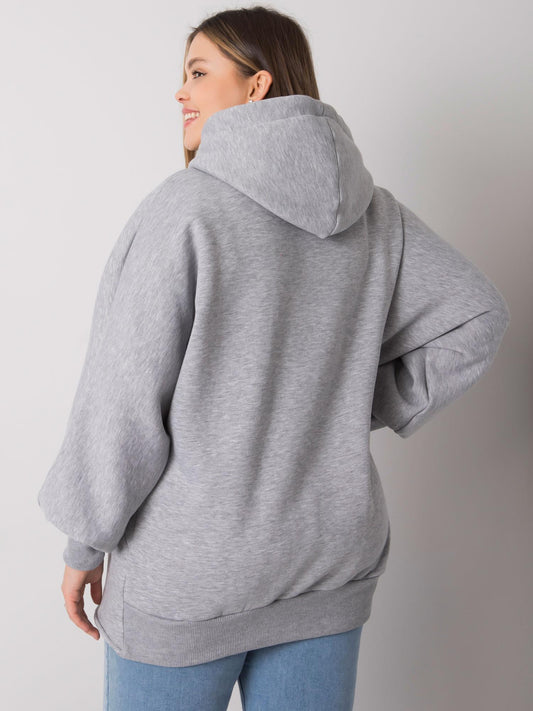 Szara melanżowa bluza plus size z kieszeniami