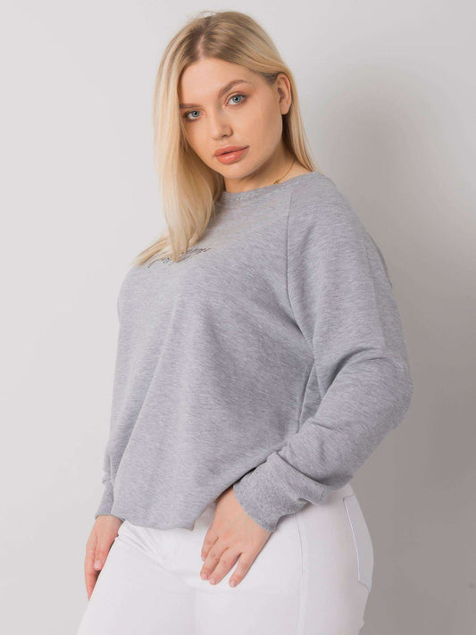 Szara melanżowa bluza damska plus size