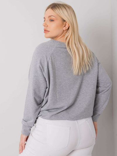 Szara melanżowa bluza damska plus size