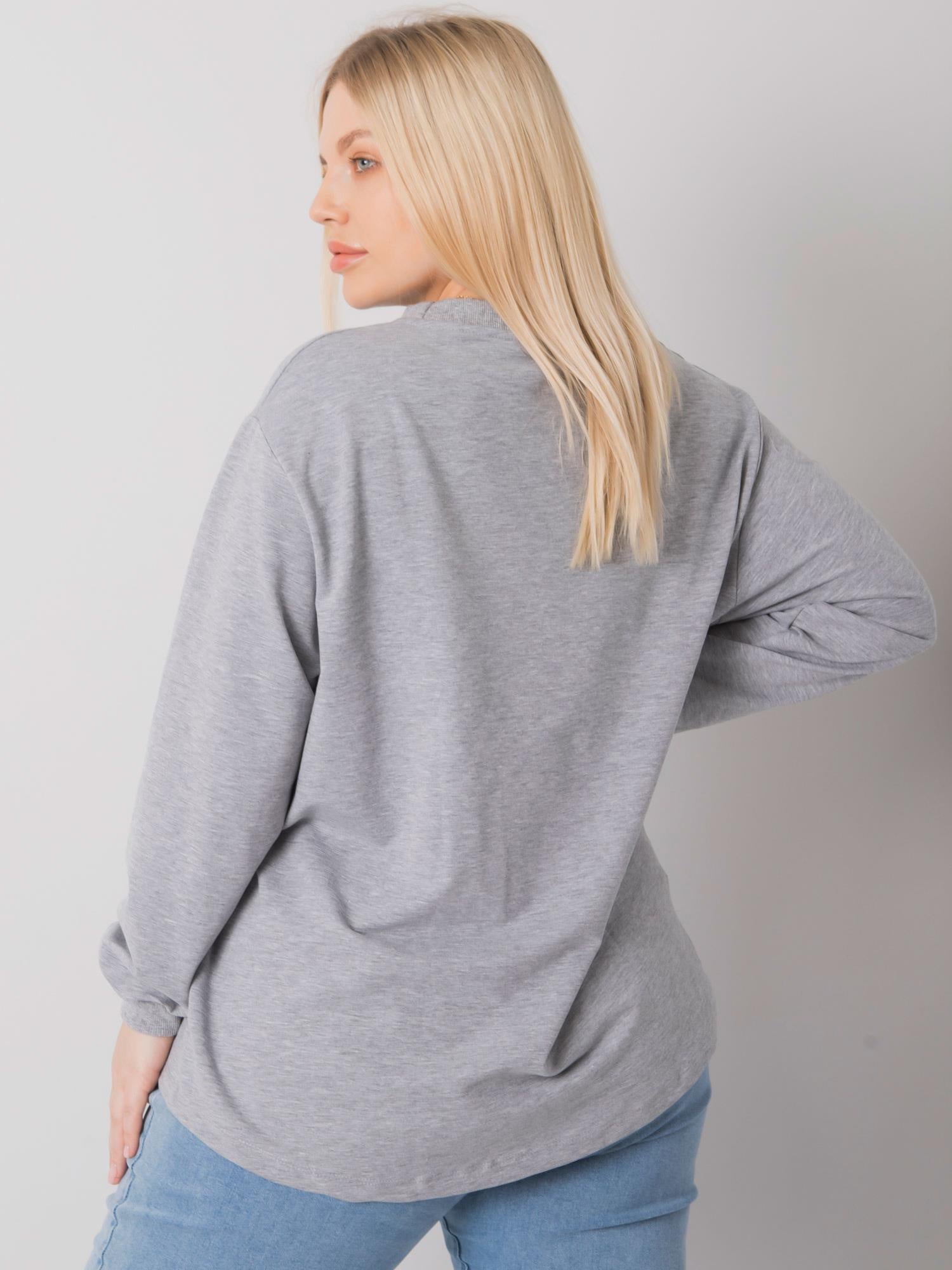 Szara melanżowa bluzka plus size z napisem