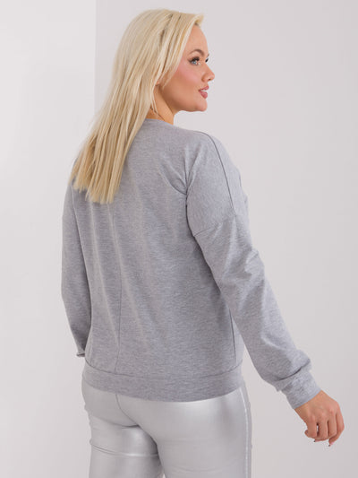 Szara melanżowa bluzka plus size ze ściągaczami