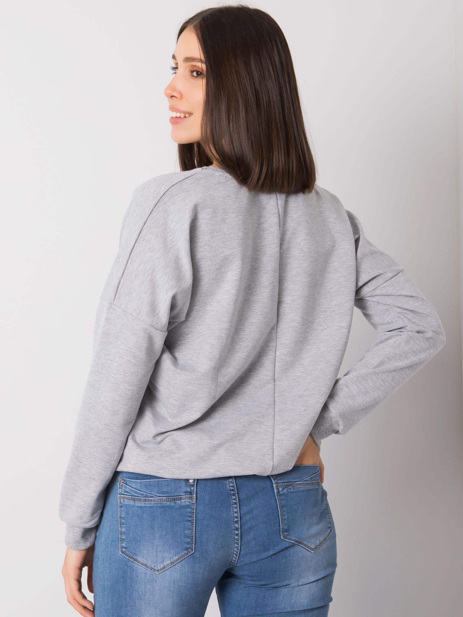 Szara melanżowa bluzka plus size z printem