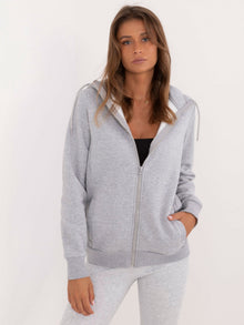SUBLEVEL Szara dresowa bluza rozpinana